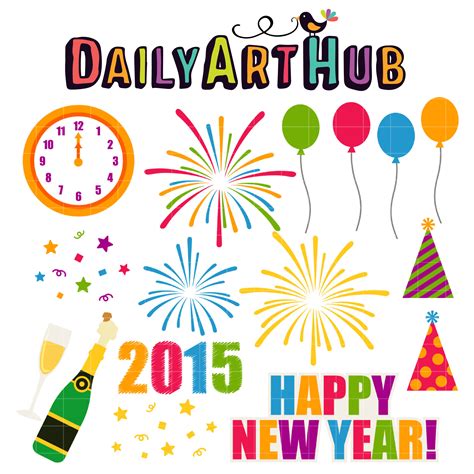 Happy New Year 2 Clip Art Set Daily Art Hub Free Clip Art Everyday