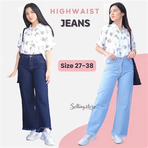 Jual HIGHWAIST CELANA KULOT JEANS RAWIS WANITA PREMIUM TEBAL Shopee Indonesia