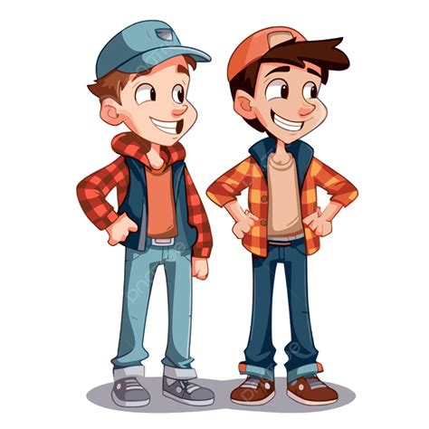 Brothers Clipart Pair Of Cartoon Boys Vector Brothers Clipart