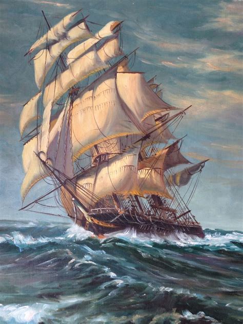 Nice Art Work Of A Ship Ship Paintings Sailing Ships Pirate Ship Art