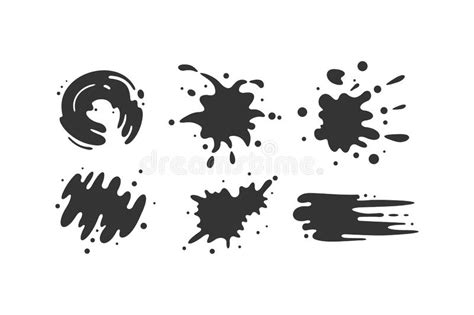 Black Paint Blot Vector Icon Cartoon Paint Ink Splashe Stock Vector