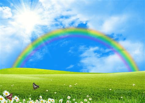 Rainbow Blue Sky Rainbow Blue Sky Background Image For Free Download