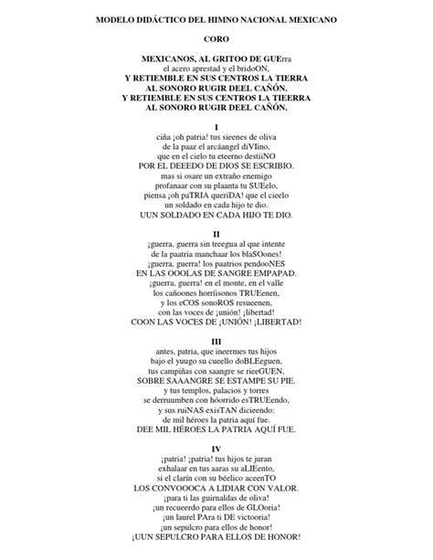 Modelo Didáctico Del Himno Nacional Mexicano Pdf