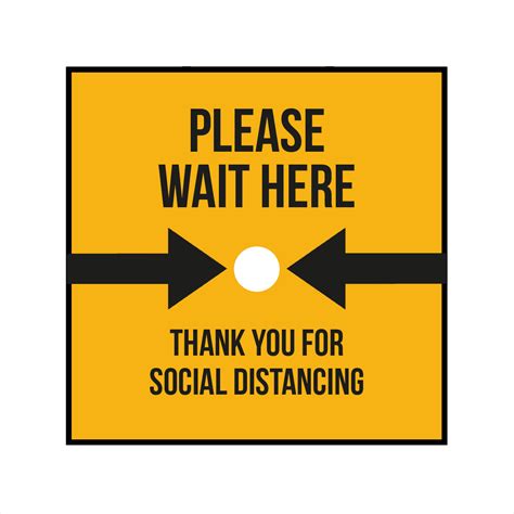 Please Wait Here Thank You For Social Distancing Square Floor