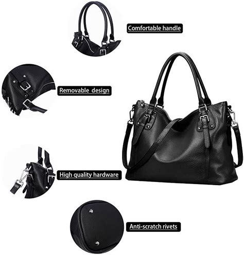 Heshe Womens Genuine Leather Purses And Handbags Tote Top