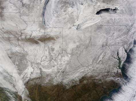 Nasa Satellites Picture Of Snow Across The Eastern United States On