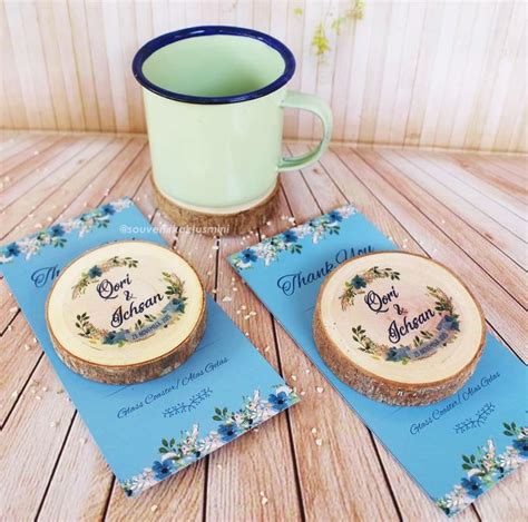 Wedding Of Qory And Ichsan Wood Glass Coaster By Greenbelle Souvenir