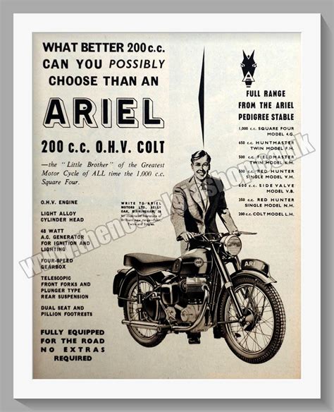 Ariel 200cc Colt Motorcycles Original Advert 1955 Ref Ad60594 The