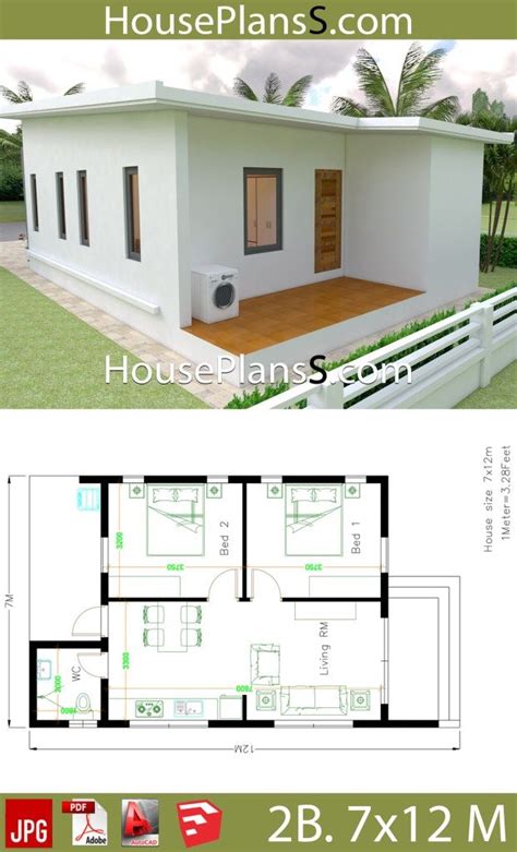 Small House Design Plans 7x12 With 2 Bedrooms Full Plans House Plans
