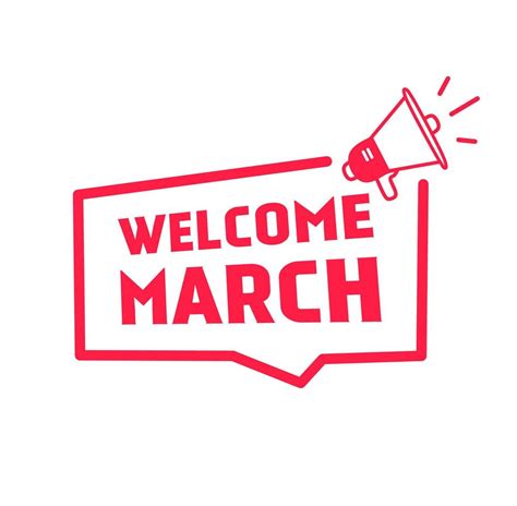 Welcome March Design Badge Icon Vector Illustration Flat Banner