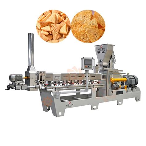 Fried Bugles Snack Pellet Processing Line Twin Screw Extruder Tortilla Food Chips Machine