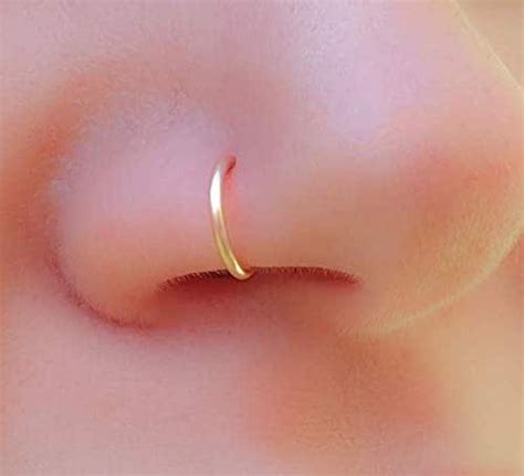 Tiny Gold Nose Ring Hoop 18 G Nose Piercings Hoop 14k Gold Filled