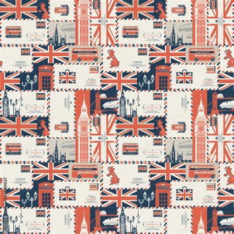 Vetor De Vector Seamless Background On Uk And London Theme With