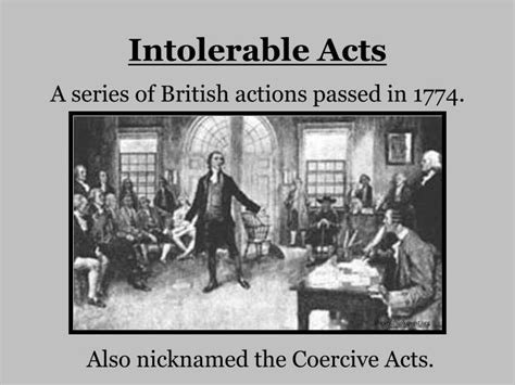 Ppt Proclamation Of 1763 Intolerable Acts Stamp Act Taxation