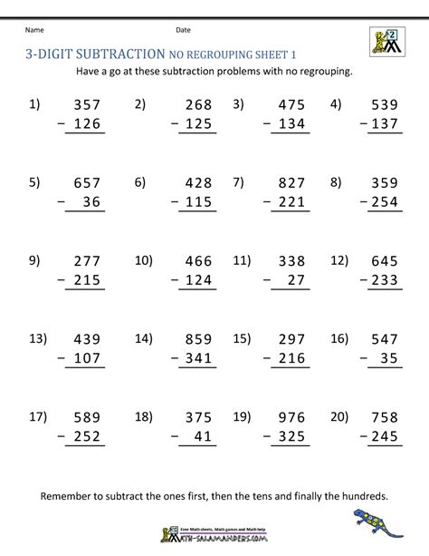 Addition And Subtraction Grade 3 Worksheets Addition Subtraction