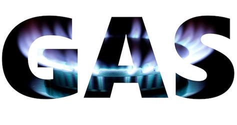 Premium Photo Gas Word With Burner Flame Background Isolated On White