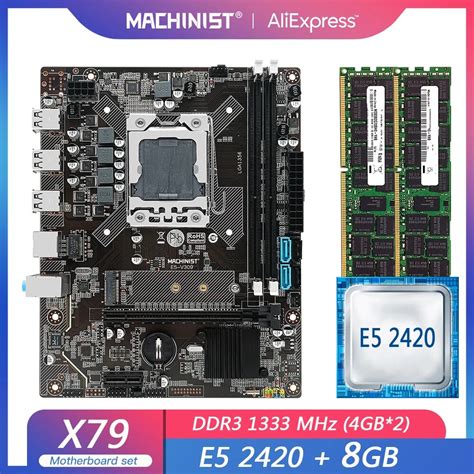 Conjunto De Placa Mãe Machinista X79 Kit Lga 1356 Com Intel Xeon E5 2420 Cpu 8gb 2 4gb Ddr3