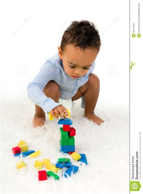 Toddler Stacking Blocks Stock Image Image Of Education 50174347