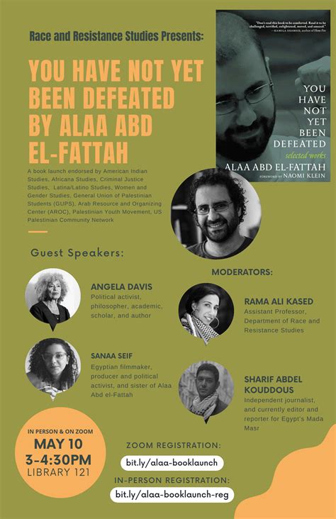 Book Launch You Have Not Yet Been Defeated By Ala Abd El Fattah With