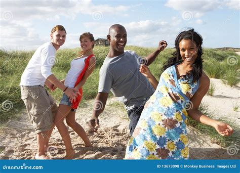 Young People Having Fun Dancing On Beach Stock Photo Image 13673098