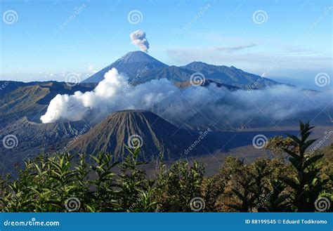 Mount Bromo An Active Volcano In East Java Indonesia Stock Image