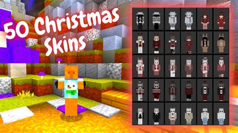 50 Christmas Skins With Custom Capes Skin Pack Mcbe 119 Youtube