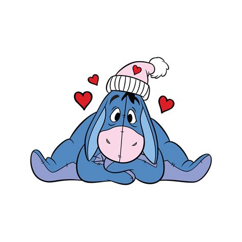 Eeyore 3 Hearts Valentines Hat Winnie The Pooh And Etsy
