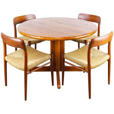 Dining set reclaimed teak wood. Danish Dining Room Set in Solid Teak by Niels Otto Moller ...