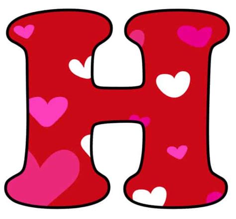 Free Printable Colorful Bubble Letters Valentine Bubble Letter H