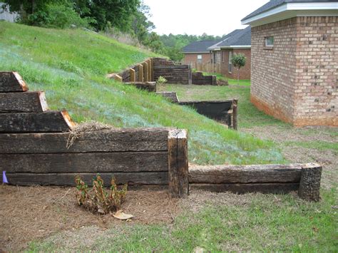 Lines ties make to keep stone and gravel instead of reader interested in product shopping guide idea around landscaping timbers vs railroad ties, front yard landscaping with railroad ties. Retaining Walls | SaveTimberCreek's Weblog | Landscaping ...