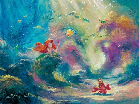 Dreaming Little Mermaid Limited Edition Giclee On Canvas By James Coleman
