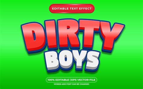 Premium Vector Editable Text Effect Dirty Boys Template Style