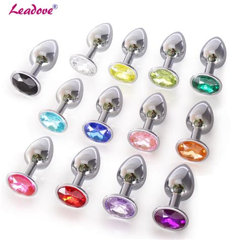 50 Pcs Lot Medium Size Stainless Steel Crystal Anal Plug Jewelled Butt Plug Ass Stopper Booty