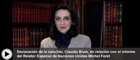 Declaración De La Canciller Claudia Blum En Relación Con El Informe