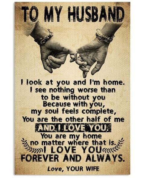 To My Husband I Love You Forever And Always Vertical Poster Love My