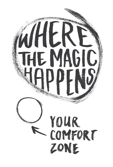 Where The Magic Happens Out Of Your Comfort Zone Inspiring Quotes