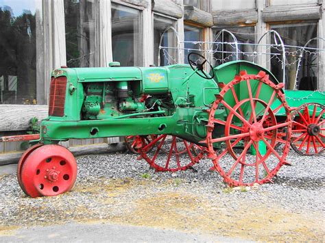 An Old Oliver Tractor Is On Display At The Inn On Wolf Ridge Mountain