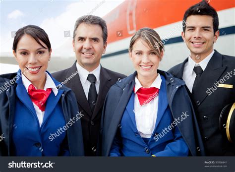 photo de stock portrait d un équipage de cabine d avion 97096841 shutterstock