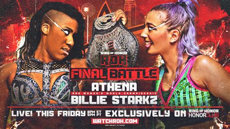Roh Final Battle Live Results Athena Vs Billie Starkz Title Match