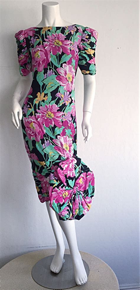 wonderful vintage victor costa avant garde origami silk floral dress for sale at 1stdibs