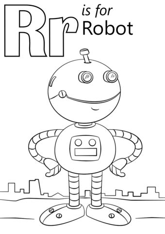 The 10 best letter r coloring pages for preschoolers Letter R is for Robot coloring page | Free Printable ...