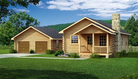 This small 3 bedroom house plan shows a two bathroom house and cleverly also manages to include an indoor laundry area. Lee II - Plans & Information | Southland Log Homes