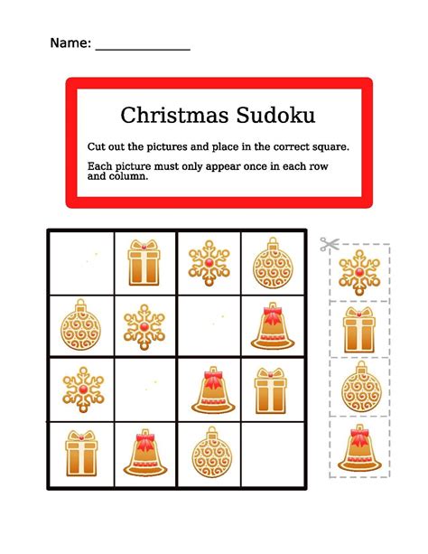 Christmas Sudoku Printable Printable World Holiday