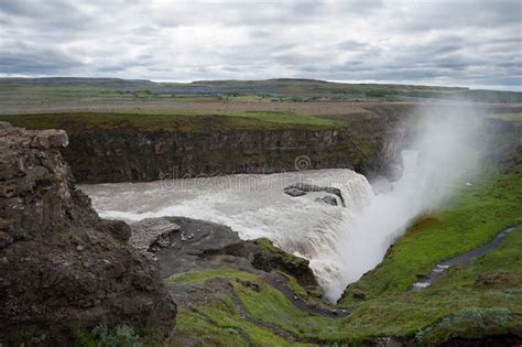 Waterfall Gullfoss Iceland Stock Image Image Of North Landscape
