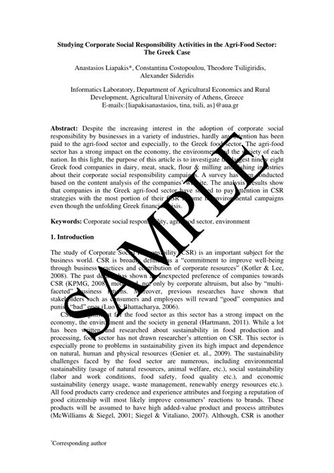 Corporate social responsibility (csr) can be described as embracing responsibility and encouraging a positive impact through the company's activities related to the environment, consumers, employees, communities, and other stakeholders. (PDF) Studying Corporate Social Responsibility Activities ...