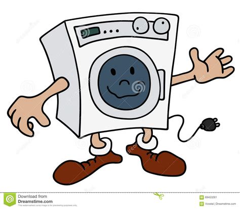 Funny Washing Machine Stock Vector Illustration Of White 69453261
