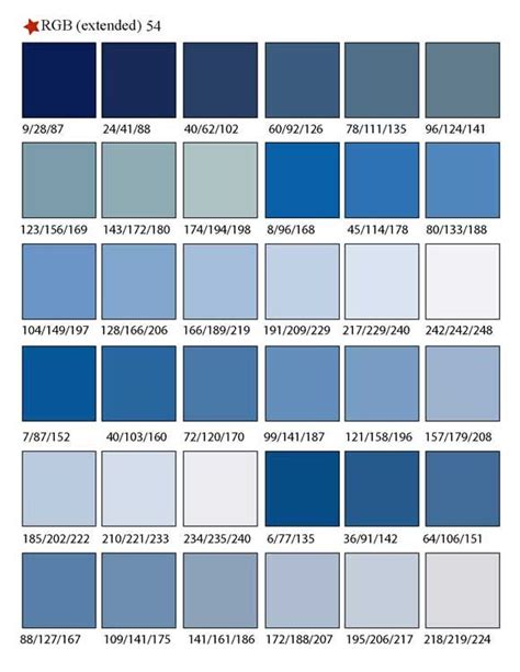 Pamela Rgb Color Codes Blue Color Rgb Color Palette