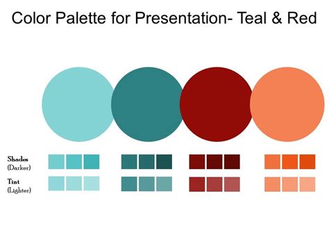 Color Palette For Presentation Teal And Red Template Presentation