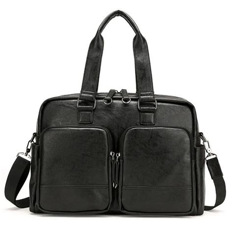 Brand Pu Leather Travel Handbag Business Mens Office Bags Waterproof