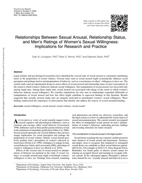 pdf relationships between sexual arousal relationship status and men s ratings of women s
